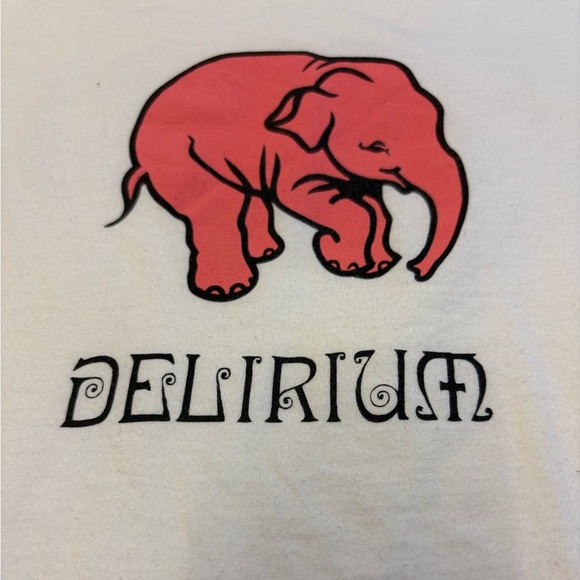 B&C Delirium elephant short sleeve white top 100% Organic Cotton women's size L - Picture 3 of 8
